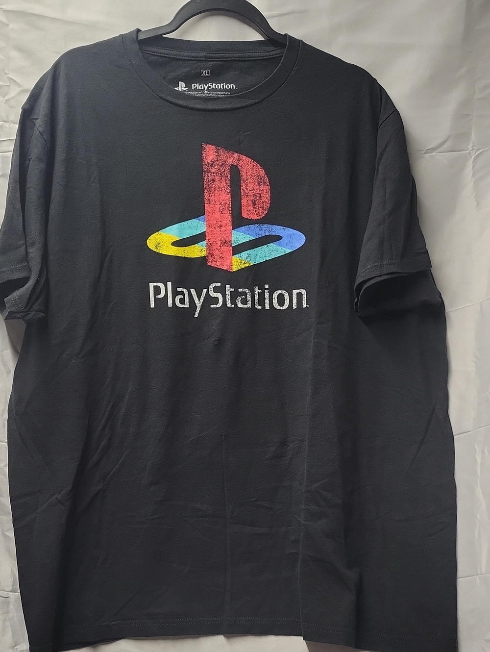 Sony PlayStation Black T-Shirt with Multicolor Logo